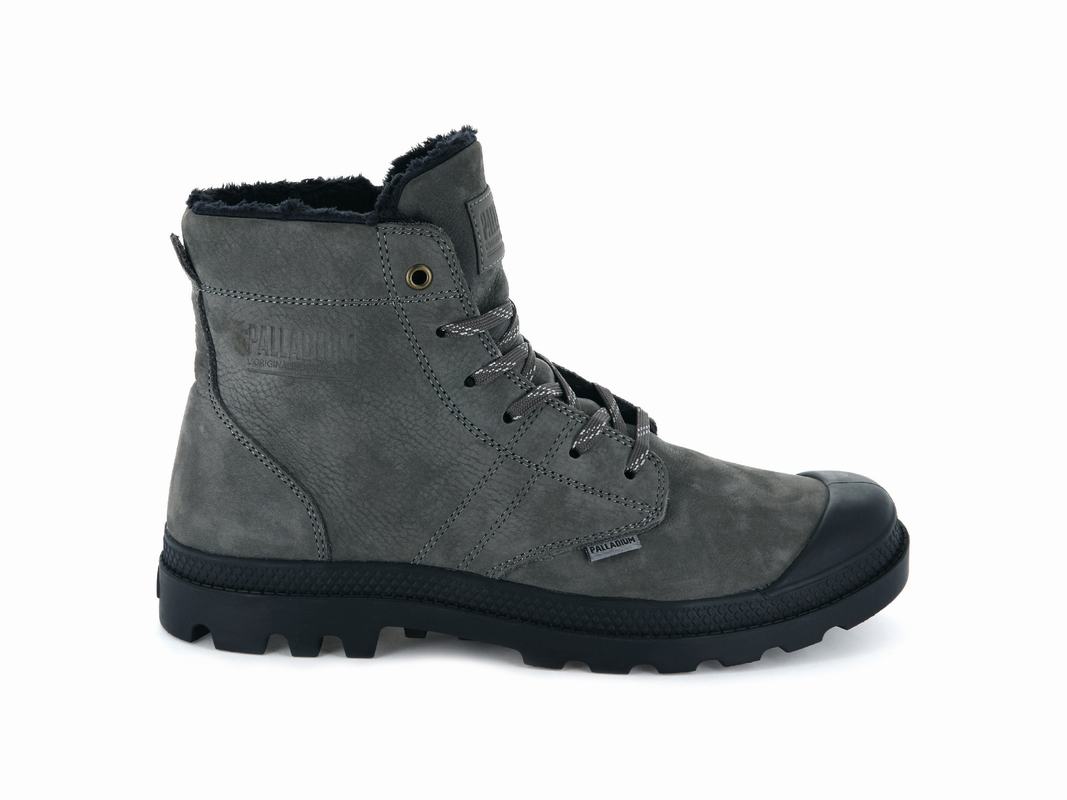 Botas Palladium Pallabrousse Leather S Hombre - Gris/Gris Oscuro ||LVZB-23574||